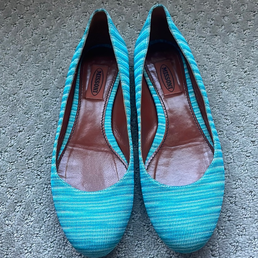 Blue missoni flats